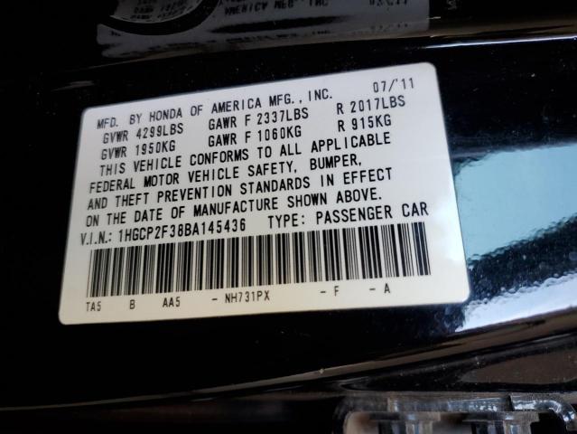 Photo 11 VIN: 1HGCP2F38BA145436 - HONDA ACCORD LX 