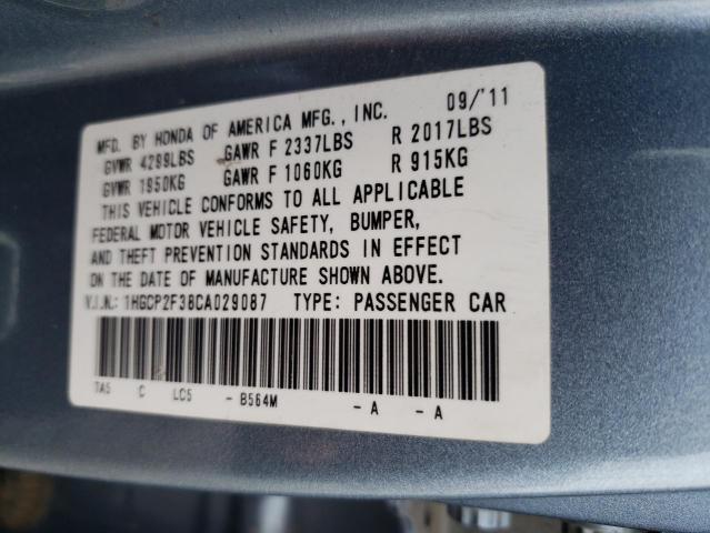 Photo 9 VIN: 1HGCP2F38CA029087 - HONDA ACCORD SDN 