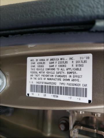 Photo 9 VIN: 1HGCP2F39AA052262 - HONDA ACCORD LX 