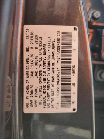 Photo 11 VIN: 1HGCP2F39AA065917 - HONDA ACCORD LX 