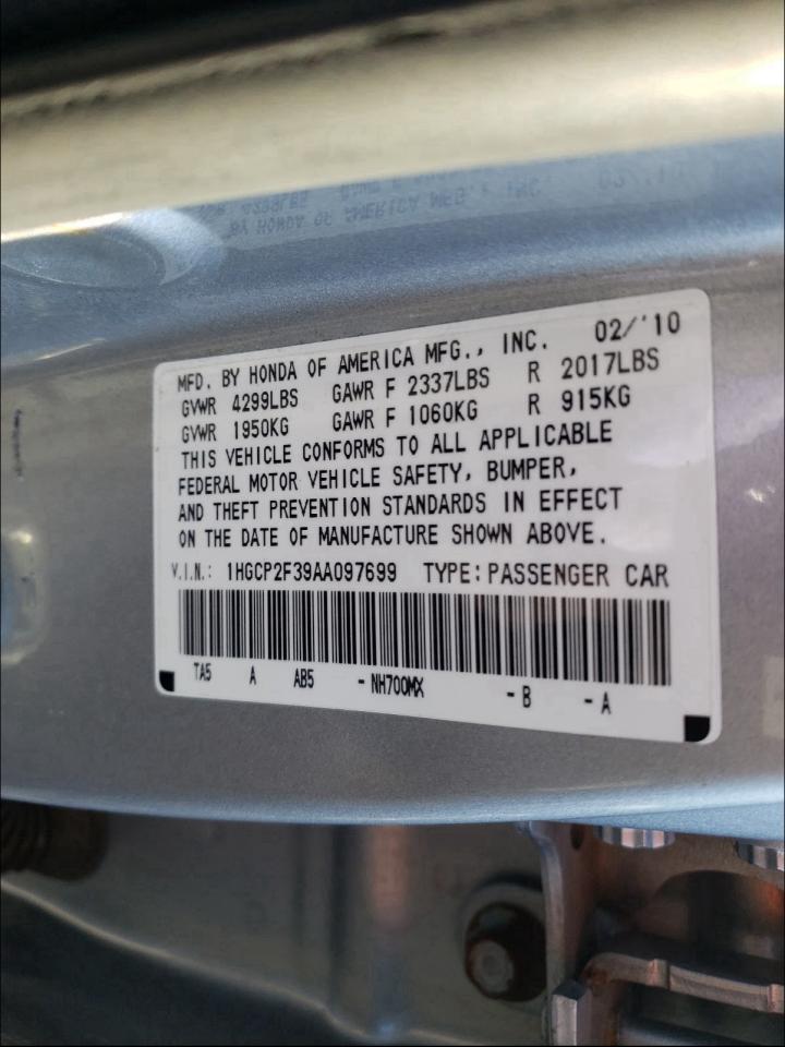 Photo 9 VIN: 1HGCP2F39AA097699 - HONDA ACCORD LX 