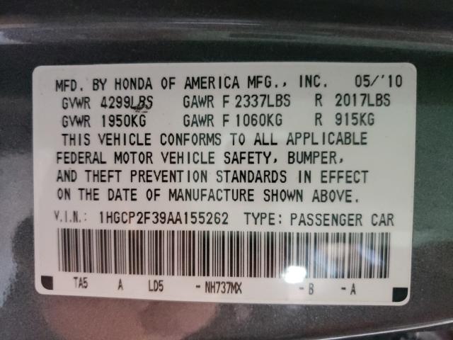 Photo 9 VIN: 1HGCP2F39AA155262 - HONDA ACCORD 