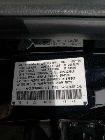 Photo 9 VIN: 1HGCP2F39BA001216 - HONDA ACCORD LX 