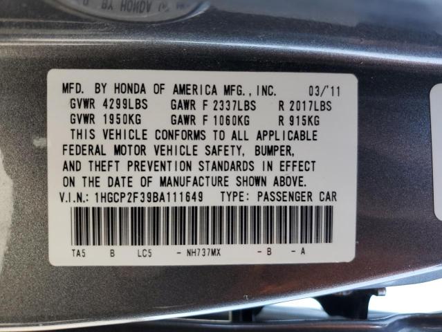 Photo 12 VIN: 1HGCP2F39BA111649 - HONDA ACCORD LX 