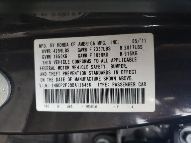 Photo 9 VIN: 1HGCP2F39BA128466 - HONDA ACCORD LX 