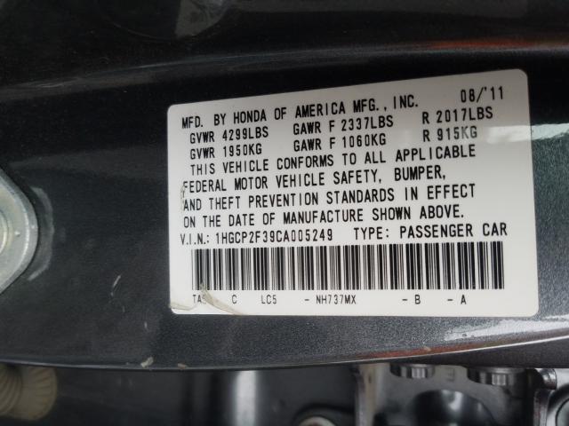 Photo 9 VIN: 1HGCP2F39CA005249 - HONDA ACCORD LX 