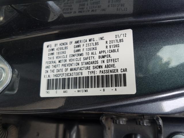 Photo 9 VIN: 1HGCP2F39CA070876 - HONDA ACCORD LX 