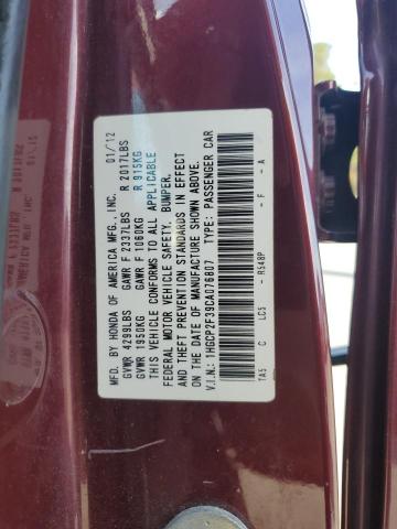 Photo 11 VIN: 1HGCP2F39CA076807 - HONDA ACCORD LX 