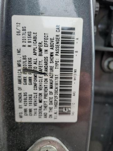 Photo 11 VIN: 1HGCP2F39CA181797 - HONDA ACCORD LX 