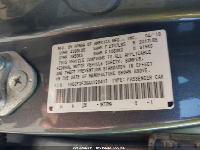 Photo 8 VIN: 1HGCP2F3XAA120407 - HONDA ACCORD SDN 