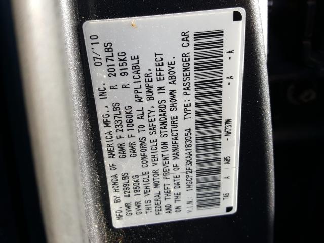 Photo 9 VIN: 1HGCP2F3XAA183054 - HONDA ACCORD LX 