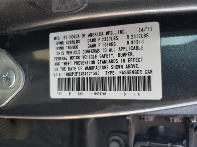 Photo 9 VIN: 1HGCP2F3XBA121560 - HONDA ACCORD LX 