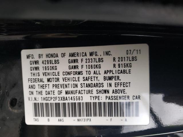 Photo 9 VIN: 1HGCP2F3XBA145583 - HONDA ACCORD LX 