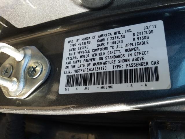 Photo 9 VIN: 1HGCP2F3XCA126193 - HONDA ACCORD LX 