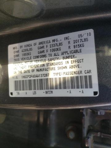 Photo 9 VIN: 1HGCP2F40AA137287 - HONDA ACCORD LXP 