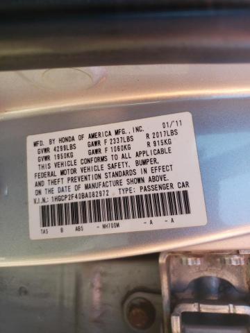 Photo 9 VIN: 1HGCP2F40BA082972 - HONDA ACCORD LXP 