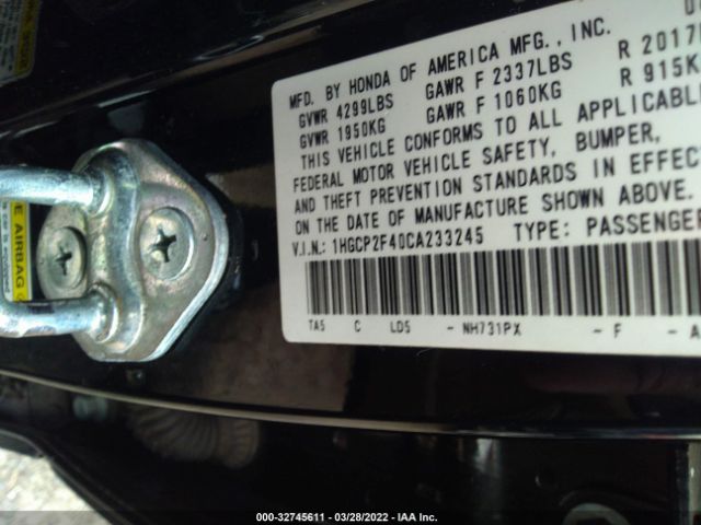 Photo 8 VIN: 1HGCP2F40CA233245 - HONDA ACCORD SDN 