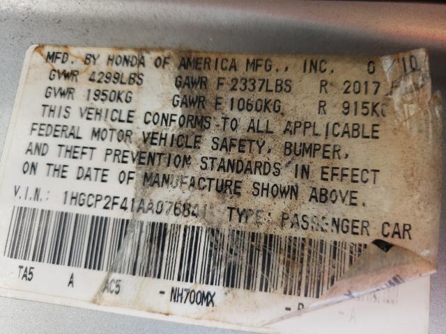 Photo 9 VIN: 1HGCP2F41AA076841 - HONDA ACCORD LXP 