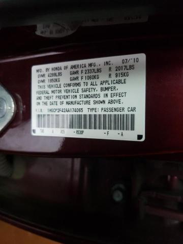 Photo 9 VIN: 1HGCP2F42AA174065 - HONDA ACCORD LXP 