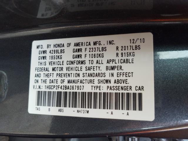 Photo 9 VIN: 1HGCP2F42BA067907 - HONDA ACCORD LXP 