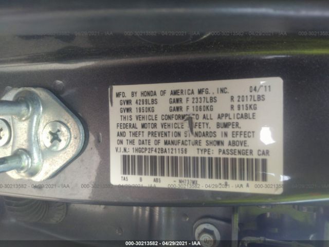 Photo 8 VIN: 1HGCP2F42BA121156 - HONDA ACCORD SDN 