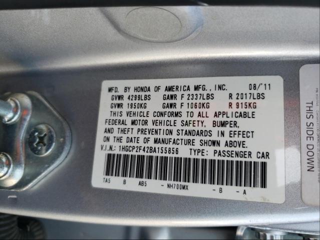 Photo 9 VIN: 1HGCP2F42BA155856 - HONDA ACCORD LXP 