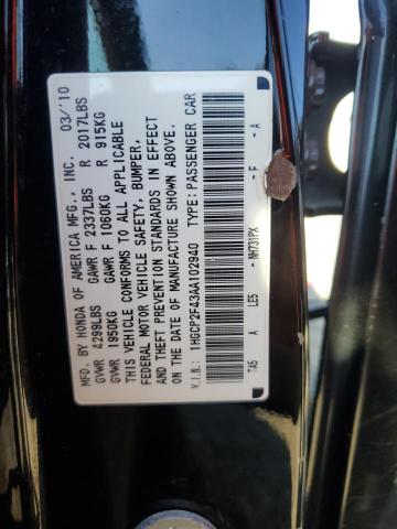 Photo 12 VIN: 1HGCP2F43AA102940 - HONDA ACCORD LXP 