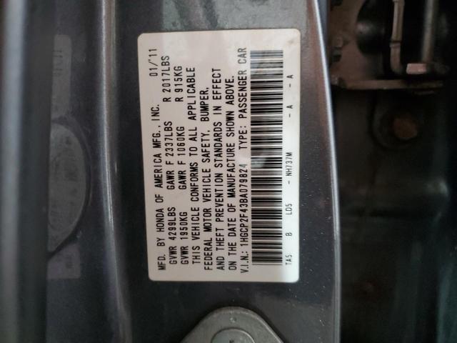 Photo 12 VIN: 1HGCP2F43BA079824 - HONDA ACCORD LXP 