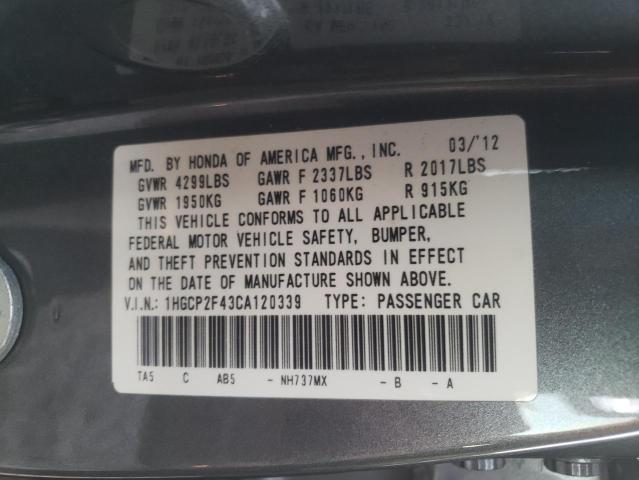 Photo 9 VIN: 1HGCP2F43CA120339 - HONDA ACCORD LXP 