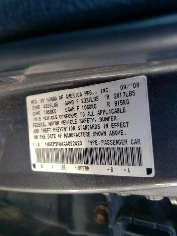 Photo 9 VIN: 1HGCP2F44AA022420 - HONDA ACCORD LXP 