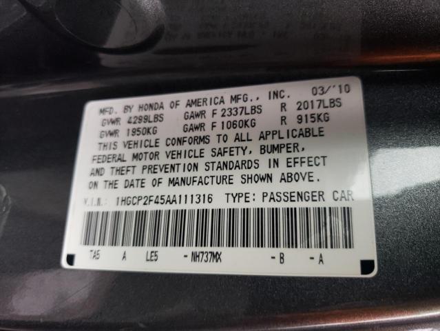 Photo 11 VIN: 1HGCP2F45AA111316 - HONDA ACCORD 