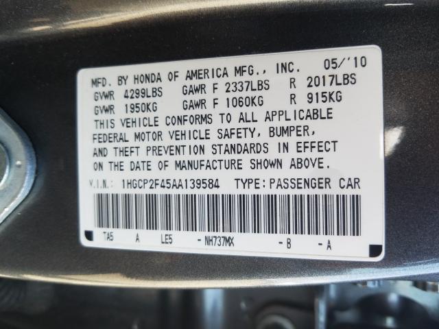 Photo 9 VIN: 1HGCP2F45AA139584 - HONDA ACCORD LXP 