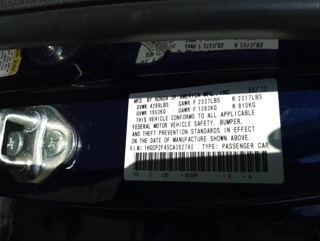 Photo 9 VIN: 1HGCP2F45CA092740 - HONDA ACCORD LXP 