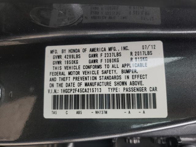 Photo 9 VIN: 1HGCP2F45CA215713 - HONDA ACCORD LXP 