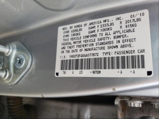 Photo 9 VIN: 1HGCP2F46AA077872 - HONDA ACCORD LXP 