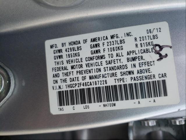 Photo 9 VIN: 1HGCP2F46CA187226 - HONDA ACCORD LXP 