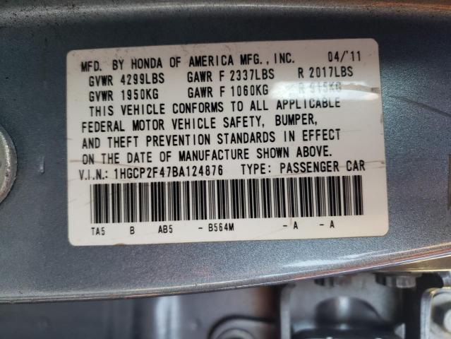 Photo 11 VIN: 1HGCP2F47BA124876 - HONDA ACCORD LXP 