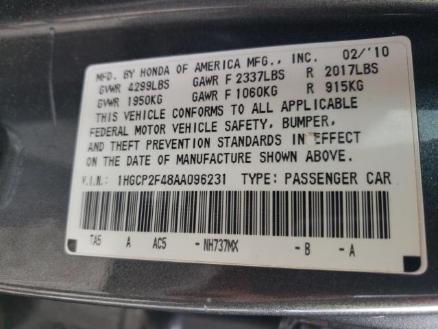 Photo 11 VIN: 1HGCP2F48AA096231 - HONDA ACCORD LXP 