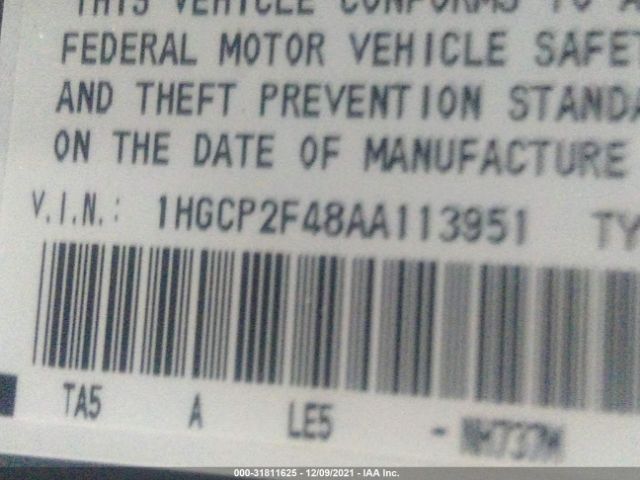 Photo 8 VIN: 1HGCP2F48AA113951 - HONDA ACCORD SDN 