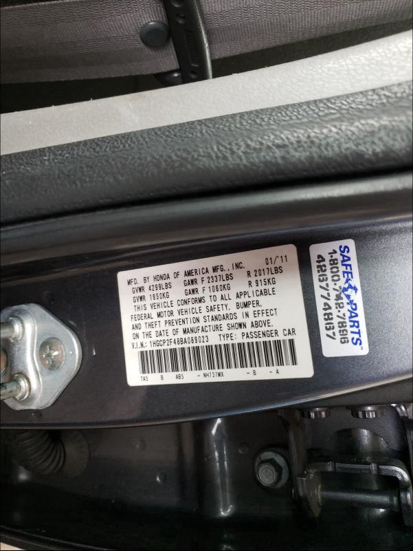 Photo 9 VIN: 1HGCP2F48BA089023 - HONDA ACCORD LXP 