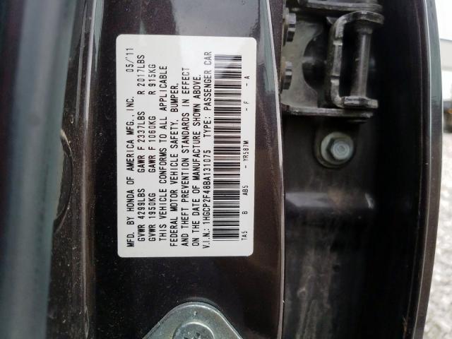 Photo 9 VIN: 1HGCP2F48BA131075 - HONDA ACCORD LXP 