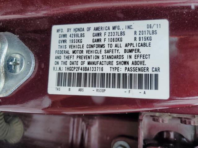 Photo 11 VIN: 1HGCP2F48BA133716 - HONDA ACCORD 