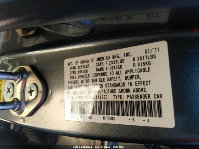 Photo 8 VIN: 1HGCP2F48BA141833 - HONDA ACCORD SDN 