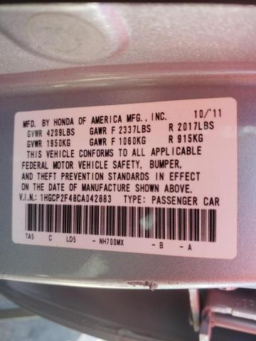 Photo 9 VIN: 1HGCP2F48CA042883 - HONDA ACCORD LXP 