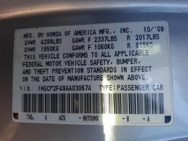 Photo 9 VIN: 1HGCP2F49AA030674 - HONDA ACCORD LXP 