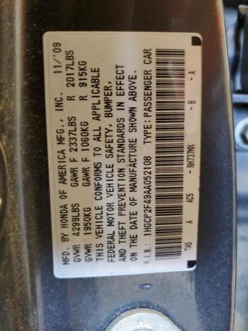 Photo 9 VIN: 1HGCP2F49AA052108 - HONDA ACCORD LXP 