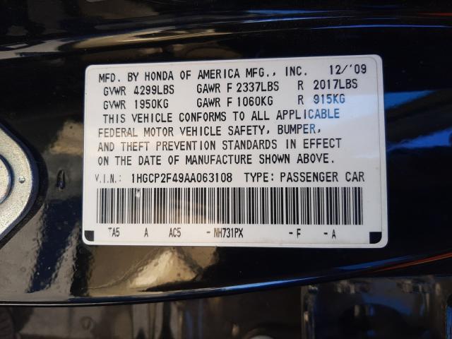 Photo 9 VIN: 1HGCP2F49AA063108 - HONDA ACCORD LXP 