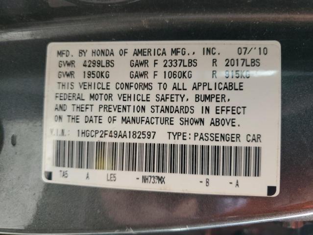 Photo 11 VIN: 1HGCP2F49AA182597 - HONDA ACCORD LXP 