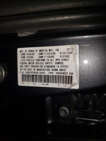 Photo 9 VIN: 1HGCP2F49CA119440 - HONDA ACCORD LXP 