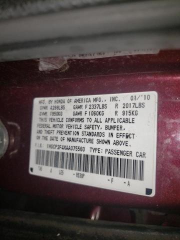 Photo 12 VIN: 1HGCP2F4XAA075560 - HONDA ACCORD LXP 